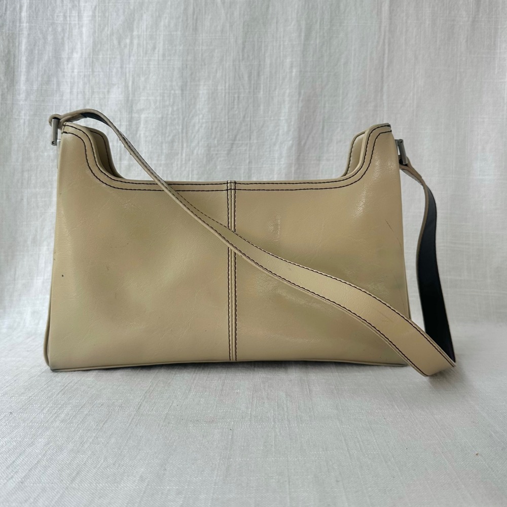 Liz Claiborne Vintage Beige Baguette Shoulder Bag Tan Y2K Minimalist Purse